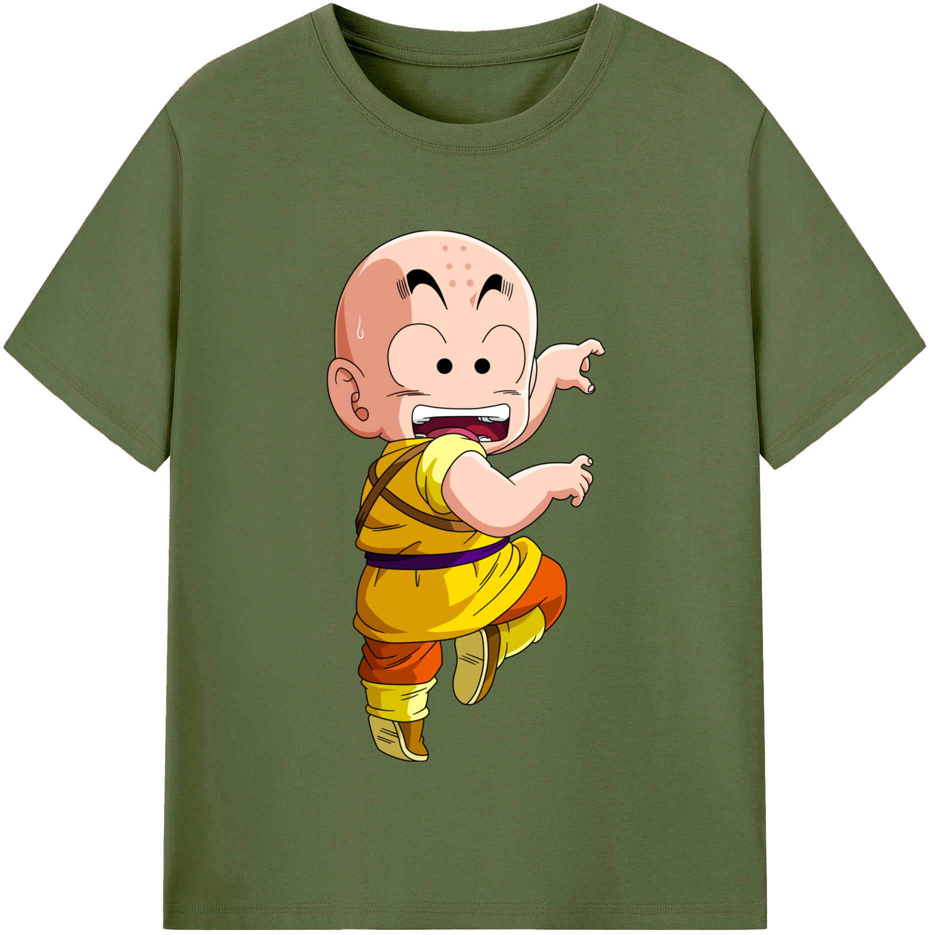 （画像用） ドラゴンボール クリリン DRAGON BALL krillin 綿100％半袖Tシャツ（フロントプリント）